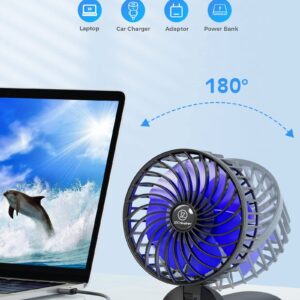 JZCreater Mini Handheld Fan,Portable Hand Held Fan, 15H Cooling Fan, Quiet 4 Speed, USB Rechargeable Battery Operated Desk Fan, Small Folding Electric Fan for Travel Outdoor Home Office Makeup, BLACK