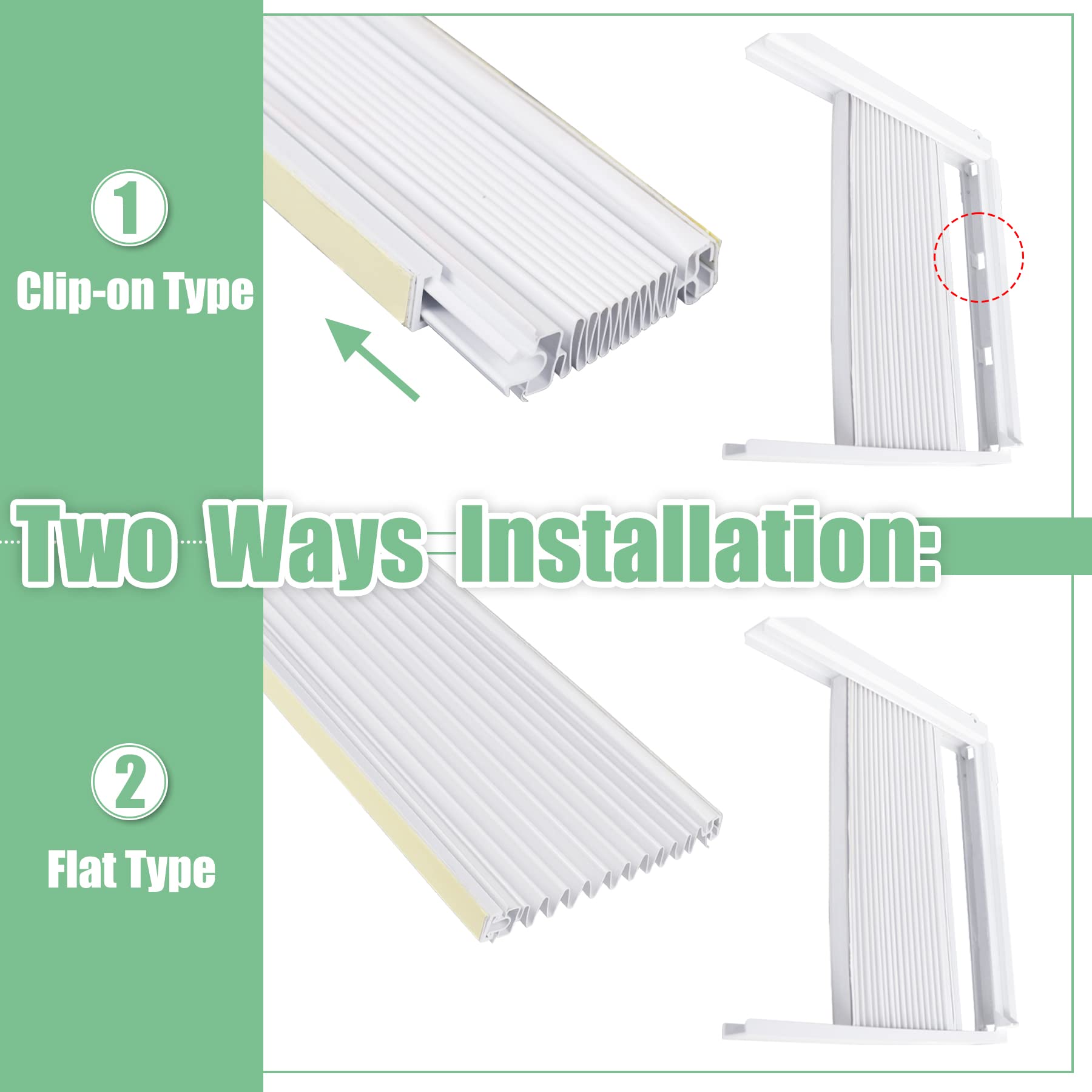 Memrita Window Air Conditioner Side Panels Kit, Adjustable Air Conditioner Replacement Screen, Window AC Side Panels Fits Up to 17 x 10 inch, White