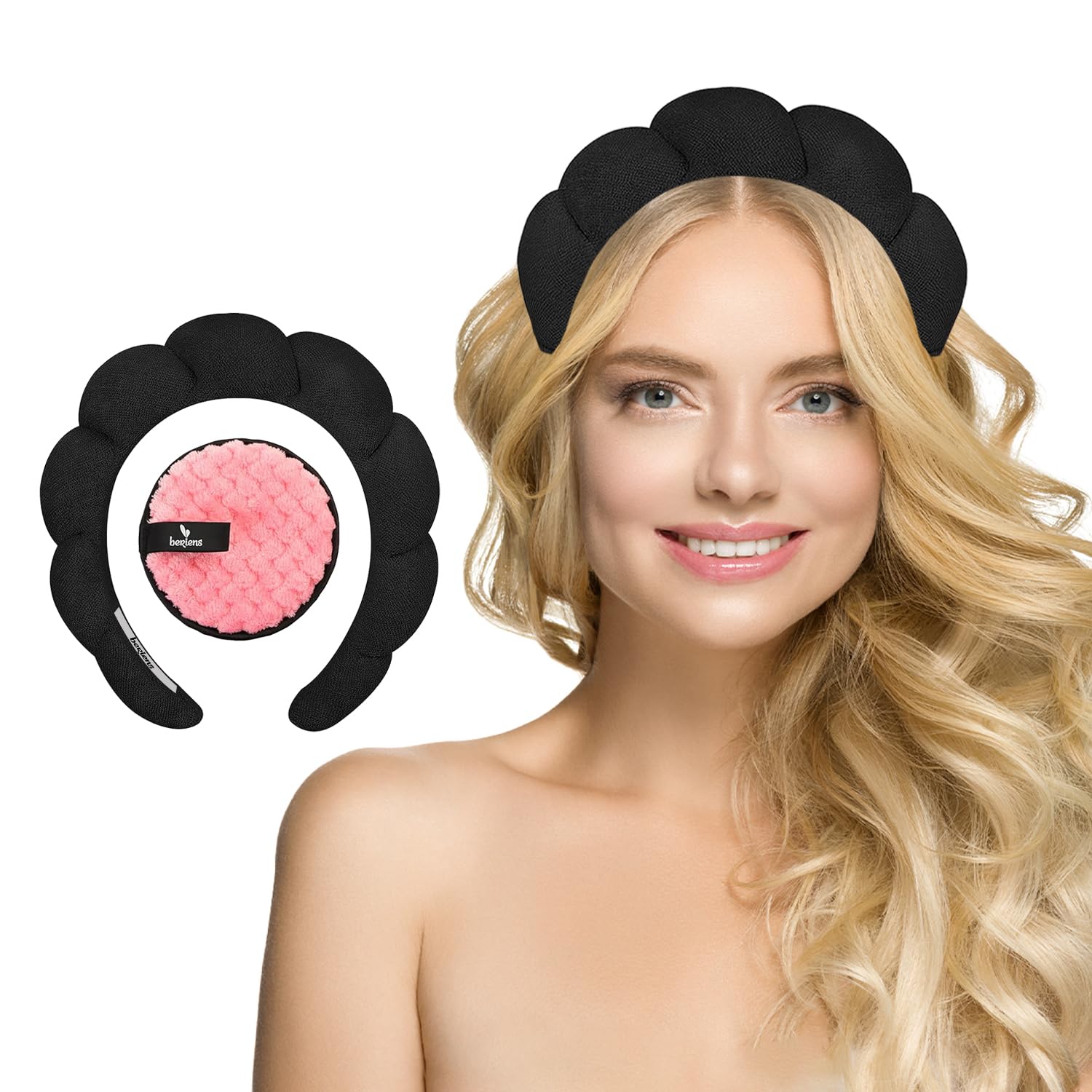 BERIENS Spa Headband - Make up headband - Black