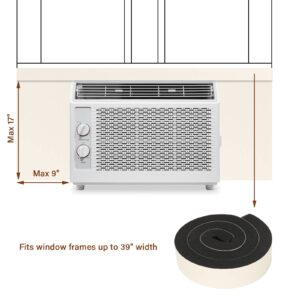 BEWAVE Window Air Conditioner Insulation Foam Panels, AC Side Surround Panels Kit with Top Seal Strip for AC Unit Indoor 2 Pack