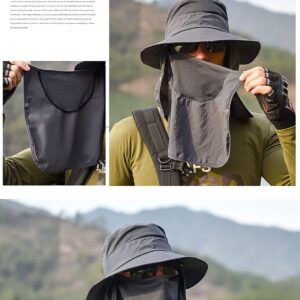 Sun Hat for Men Women, Summer UV Sun Protection Wide Brim Fishing Hat for Men with Face Cover & Neck for Hiking