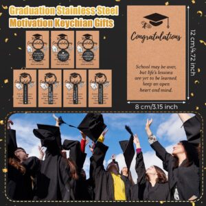 Batiyeer 24 Set Graduation Gifts Keychain for Class of 2024 with Graduation Cards for High School College Grads Women(Black Round, Black Rectangle)