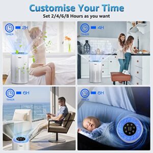 Tailulu Air Purifiers for Home Pets Large Room Up to 1722ft², H13 True HEPA Air Purifier for Bedroom, with Night Light, Sleep Mode, 4 Speed for Allergies Dust Smoke Pollen Pet Dander Hair Smell Odor