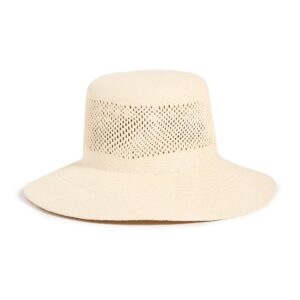 Brixton Women's Lopez Panama Straw Bucket Hat, Catalina Sand, Tan, M