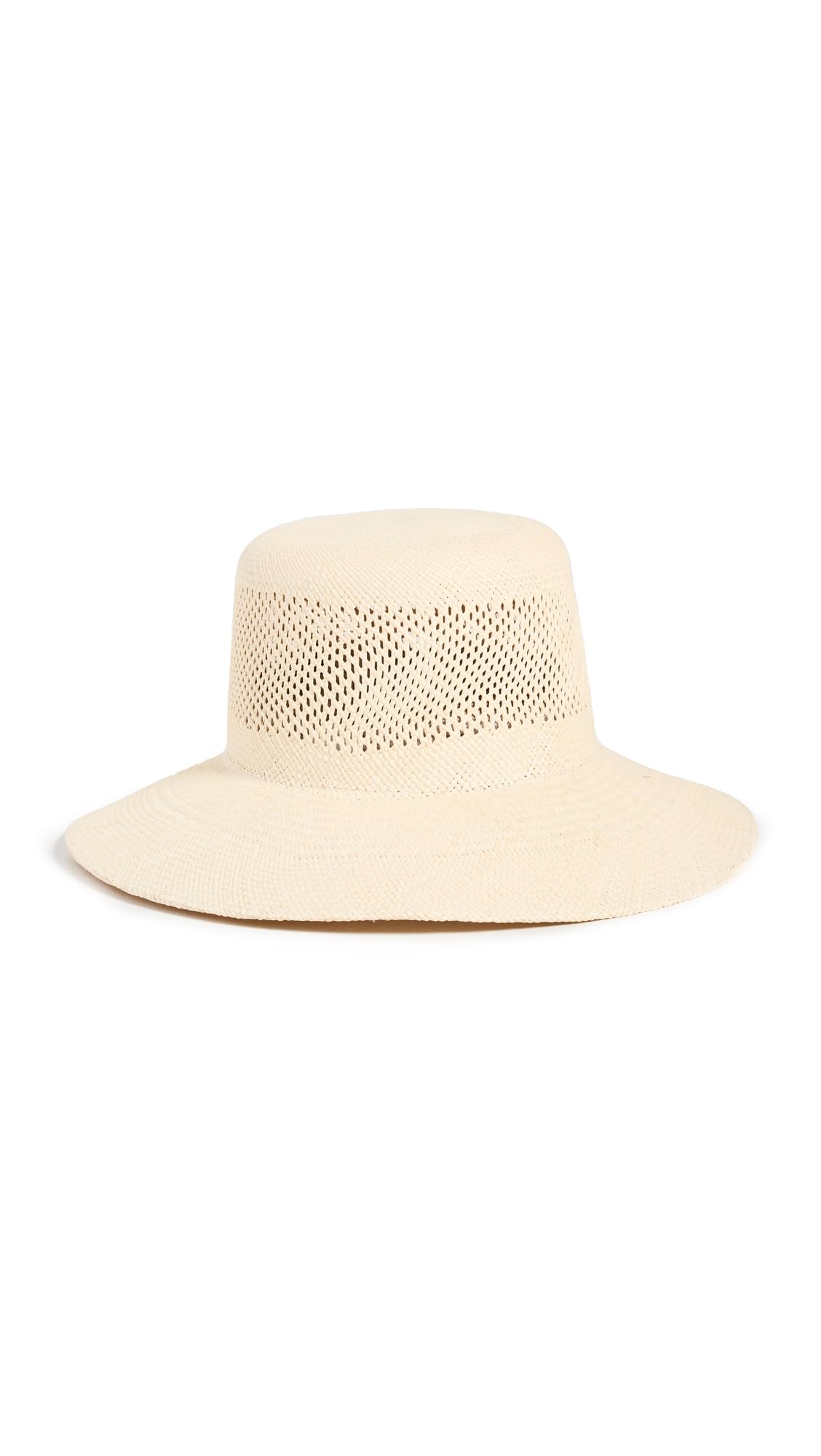 Brixton Women's Lopez Panama Straw Bucket Hat, Catalina Sand, Tan, M