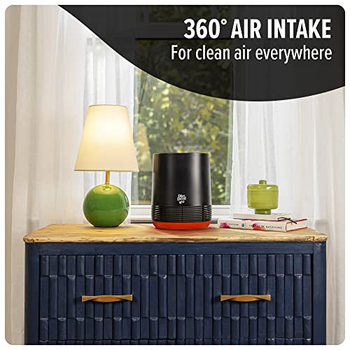 Dirt Devil Air Purifier, Powerful HEPA Filter with 360 Degree Air Intake, Neutralize Odors, Captures 99.97% of Particles, Dust, Allergens and Smoke, for Home, WD10100V, Black