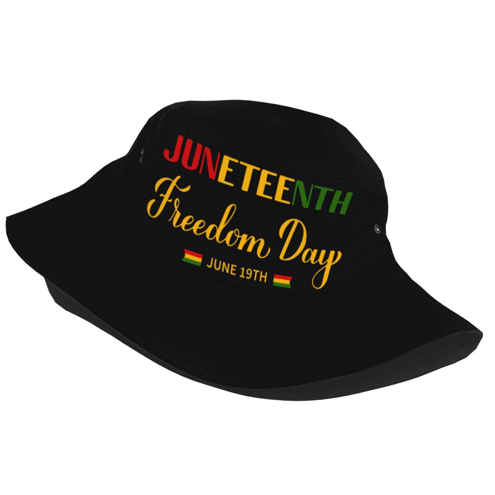 Happy Juneteenth Day Freedom 1865 Bucket Hat for Women Men Summer Beach Caps Sun Hats Reversible Fisherman Cap for Travel Outdoor