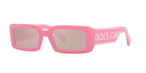 dolce & gabbana women's narrow rectangle sunglasses, pink, one size