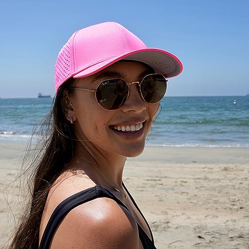 ANKOR Ultra Performance Water-Resistant UPF 50 Baseball Hat | Golf | Boat | Beach | Lake | Workout | Everyday | Men and Women (Hot Pink)