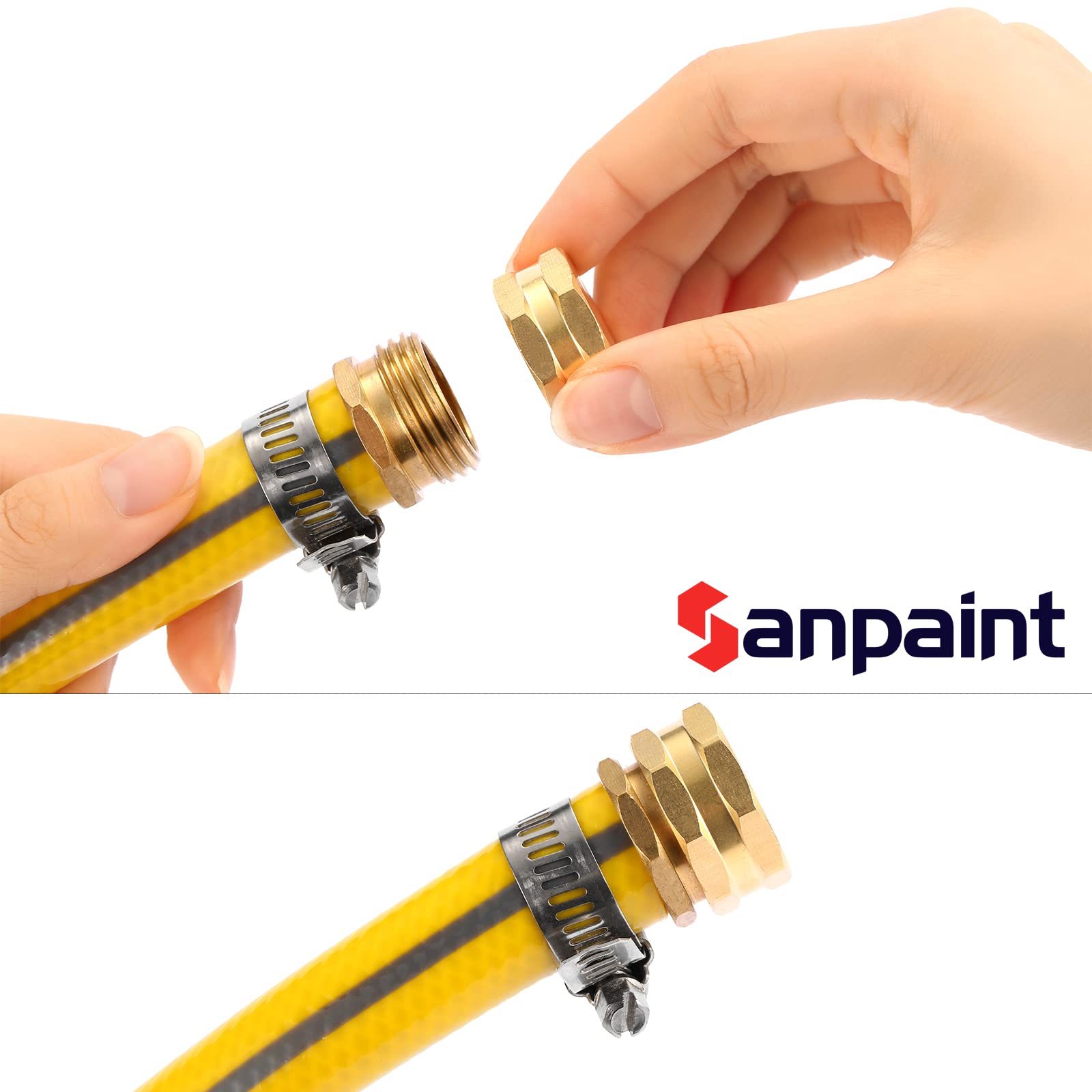 Sanpaint 2 Pack Garden Hose End Caps with Washers, Brass Spigot Cap, 3/4" Female End Cap