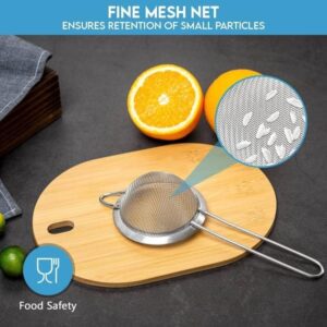 Kafoor Fine Mesh Strainer - 2.8 Inch Round Sieve - Tea Strainers for Loose Tea, Coffee Strainer, Food Strainer, Juice Strainer, and Much More!