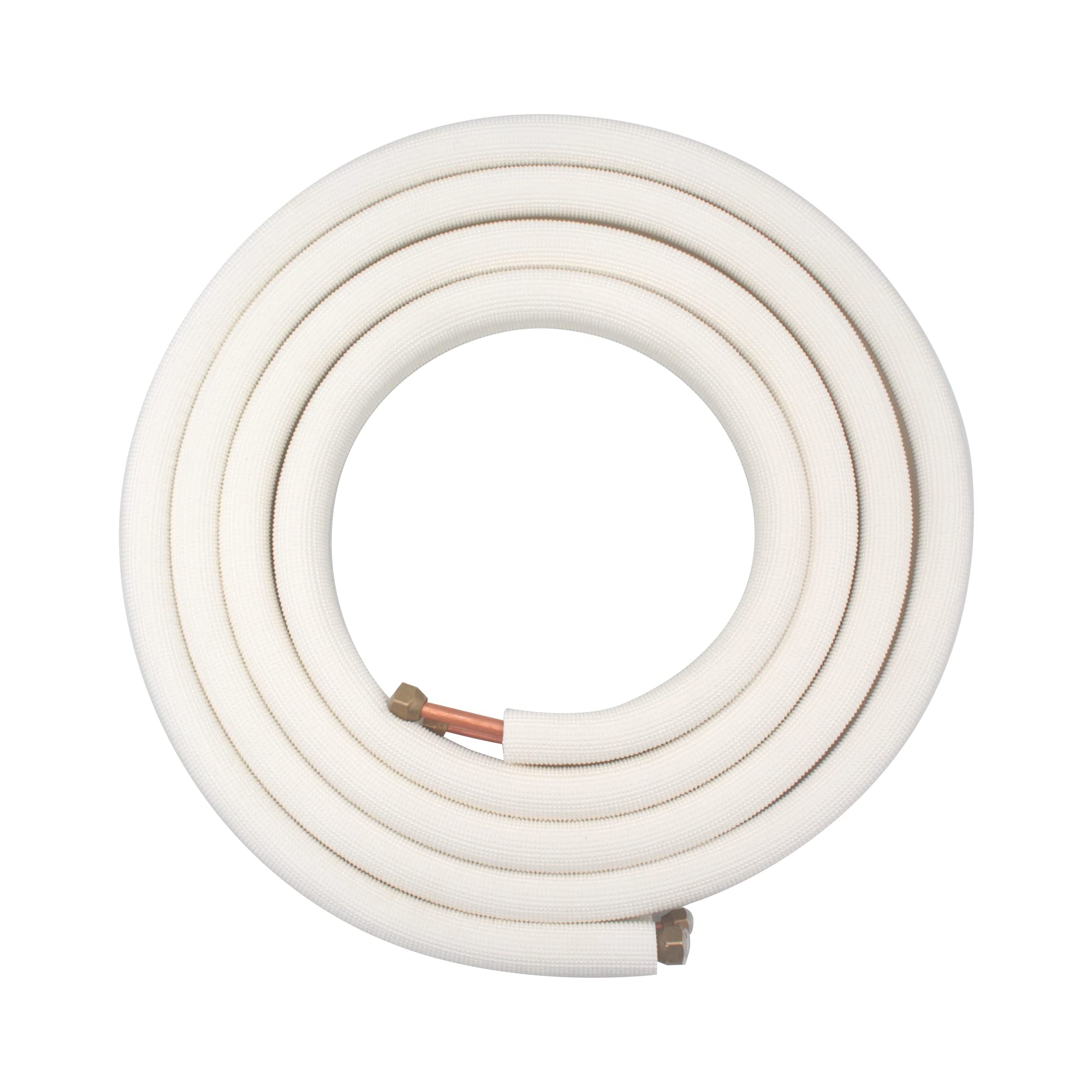 TADERUILY 33 Ft Mini Split Line Set,Air Conditioning Copper Tubing Pipe Extension,1/4" & 3/8" 3/8" PE Thickened for AC and Heating Equipment Insulated with Nuts. (1/4+3/8)