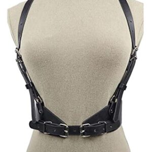 Punk Leather Body Harness for Women, Adjustable Body Chain Belt Rave Party Accessories