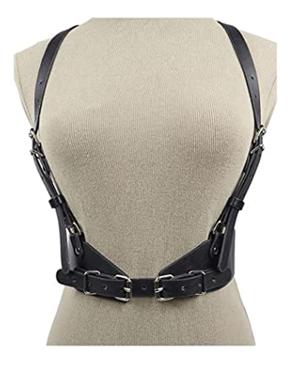 Punk Leather Body Harness for Women, Adjustable Body Chain Belt Rave Party Accessories