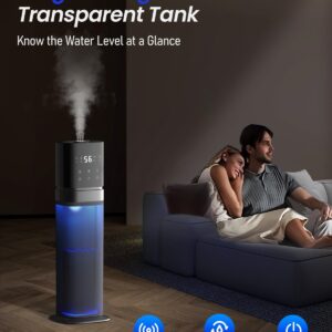 AILINKE Humidifier Large Room Bedroom, Cool Mist Humidifiers for Home Bedroom with Extended Tube, Room Cool Mist Humidifier, School, Office, Warehouse, 2.1Gal/8L