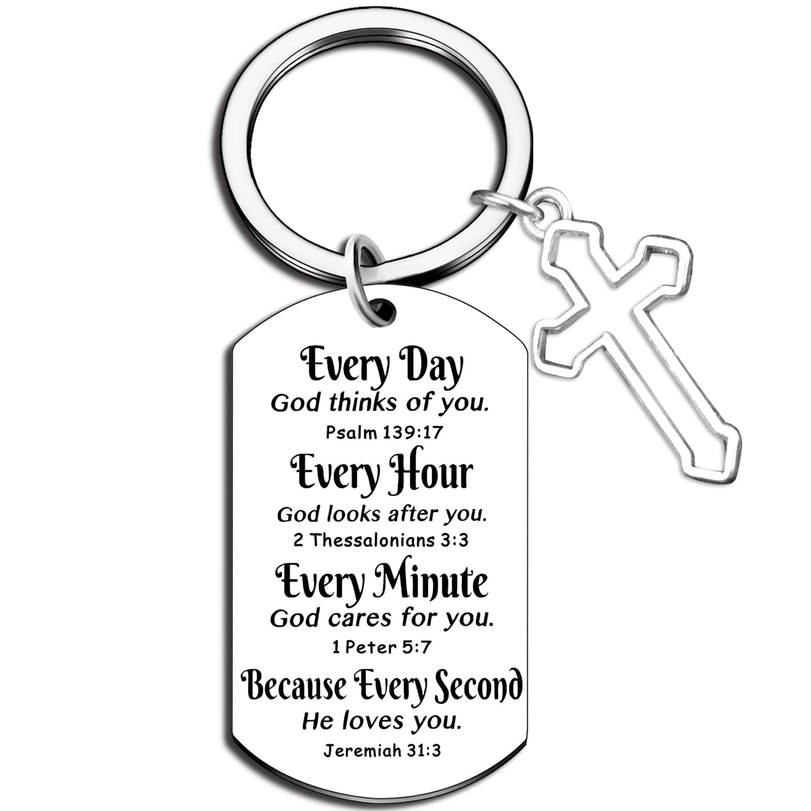 Christian Gifts for Women Men Cross Christian Keychain Accessories for Women Men Faith Religious Baptism Gifts for Friends Pastor Catholic Bible Verse keychain for Easter Birthday Gifts for Women