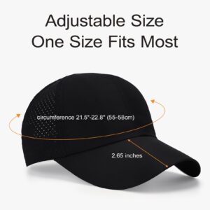 HADM Women Ponytail Backless Cap Mesh Curly Hair Baseball Cap Adjustable Running Hats Trucker Hat Quick Drying Hat Black