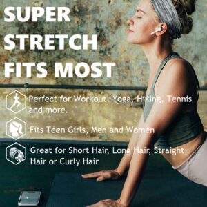 TERSE Moisture Wicking Headbands for Women - Non Slip Sweatbands for Workout, Sports, Yoga, Running, Athletic Hair Bands