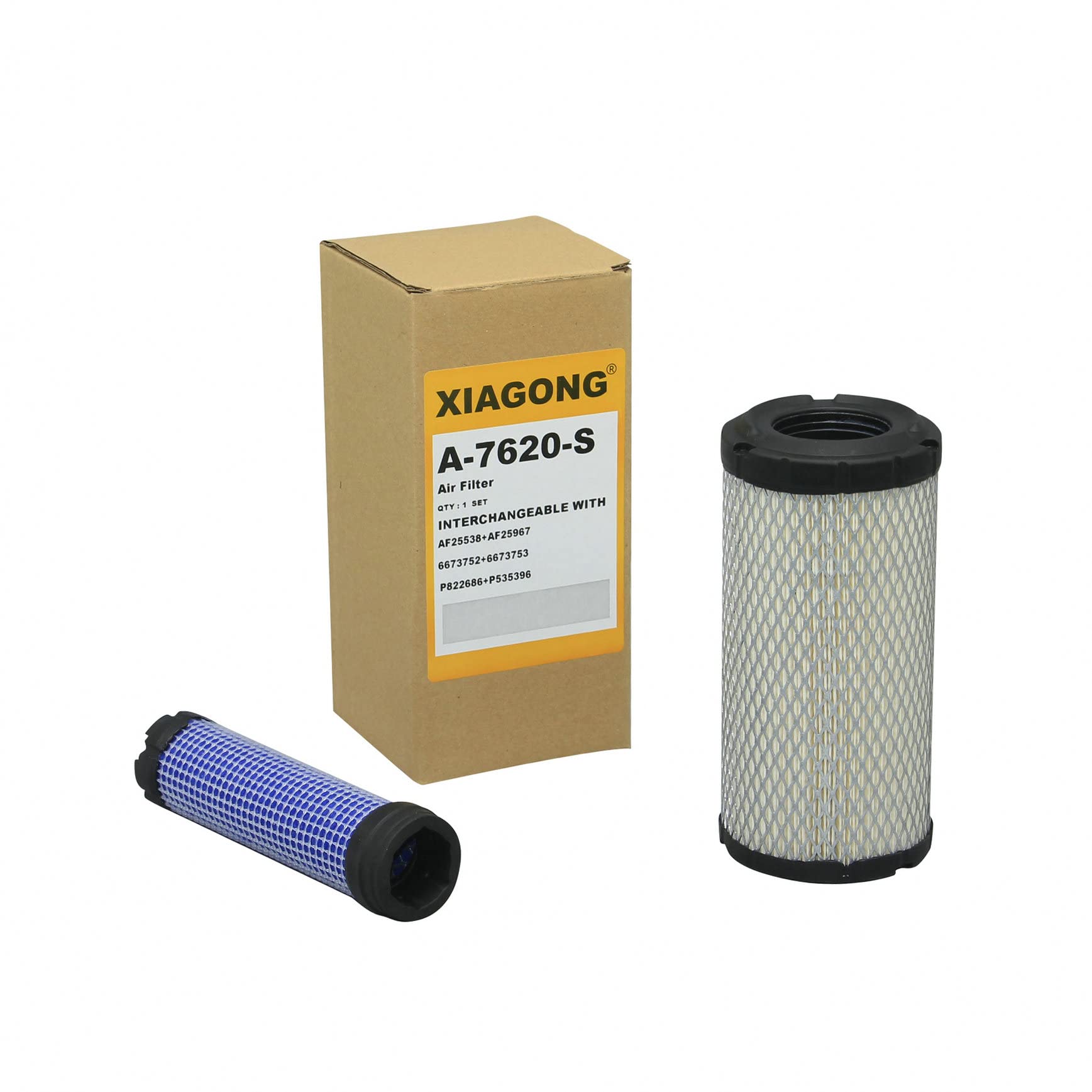 XIAGONG 7620 Filter Replaces 6673752+6673753 AF25538+AF25967 P822686+P535396 102558201 110131290 110137029 110137048 AF25550 546449 46449 RS3715 PA4632 820263 M113621 K121182320 K258182311 1083811