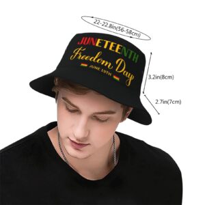 Happy Juneteenth Day Freedom 1865 Bucket Hat for Women Men Summer Beach Caps Sun Hats Reversible Fisherman Cap for Travel Outdoor