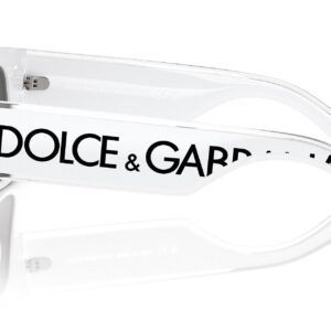 Dolce & Gabbana DG 6184 331287 White Plastic Square Sunglasses Grey Lens