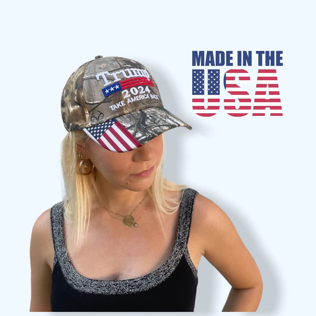 Made in USA Trump Hat 2024 Take America Back Camo Hat Adjustable Cap Hat Presidential Election Campaign (Cameo Mesh)