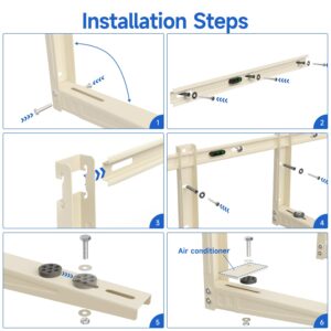 Cestluck Mini Split Mounting Brackets, Mini Split Bracket with Crossbar for Mini-Split AC 7000 BTU to 12000 BTU