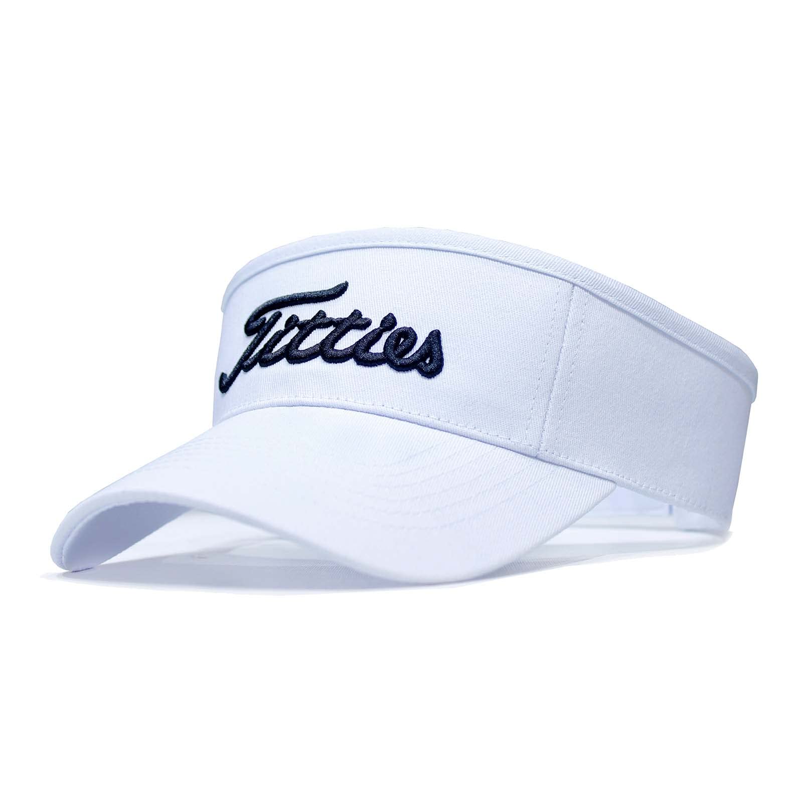 Titties Golf Hat for Men & Women Funny White Sun Visor Hat Adjustable Baseeball Cap with 3D Embroidery