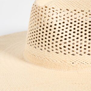 Brixton Women's Jo Panama Straw Rancher Hat, Catalina Sand, Tan, M