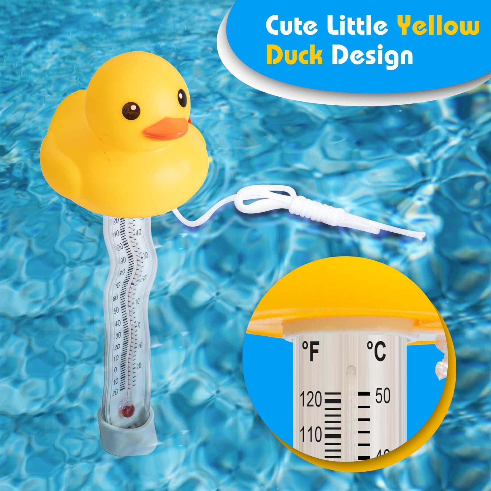 Pool Thermometer Floating Swimming Pool Thermometer Pond Water Thermometer Swimming Pool Floating Thermometer Pool Accessories for Outdoor and Indoor Swimming Pools and Spas by DWEPTU