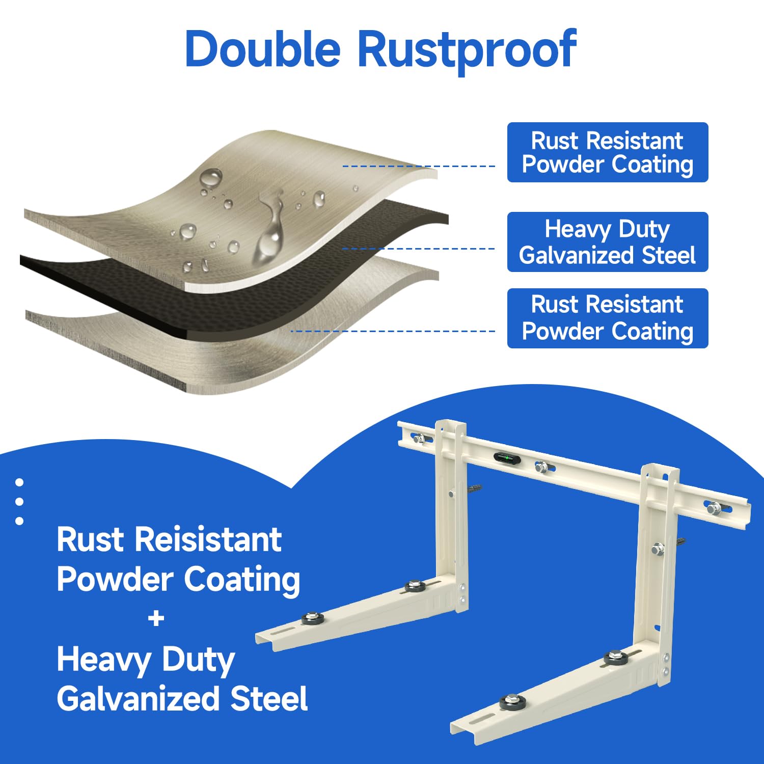 Cestluck Mini Split Mounting Brackets, Mini Split Bracket with Crossbar for Mini-Split AC 7000 BTU to 12000 BTU