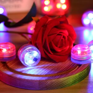 Small Submersible Led Lights with Remote,Mini LED Light,Waterproof Tea Light,Underwater Lights,Flameless Candles,Suitable for Vases, Fish Tanks, Hot Tubs, Parties,Wedding,Halloween Decorations