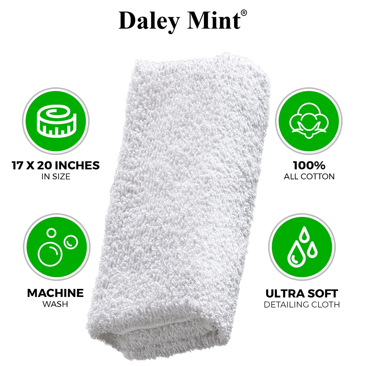 Daley Mint Towel + 2 Best Air Humidifier Water Treatment, 32oz | Powerful Bacteriostatic Formula to Eliminate Odor & Buildup | Increases Life of Home Humidifier and Wick