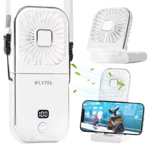 iflytel portable mini fan, foldable personal handheld portable fan with power bank, mini handheld fan usb rechargeable, phone holder, 4 speeds adjustment for womens girls kids travel outdoor office