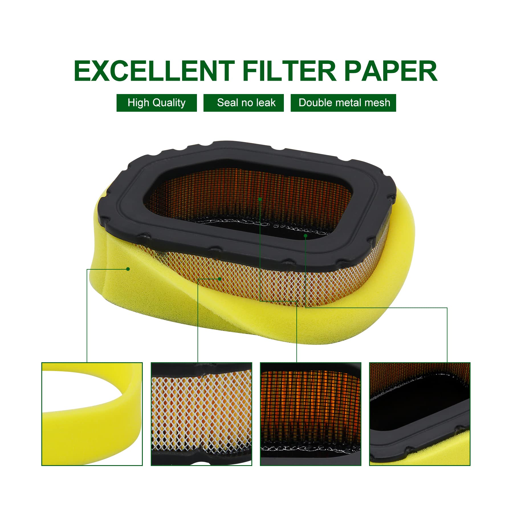 Brlyeeanze 32 083 03-S 32 883 03-S Air Filter Compatible with Kohler Courage SV735 SV710 SV715 SV720 SV730 SV740 Engine Deere MIU11843 MIU11943, Craftsman 33180 Lawn Mower (2Pcs)