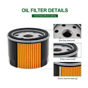 Brlyeeanze 2 Pack 696854 492932S Oil Filter Compatible with John Deere AM125424 BS 492932 695396 696854 492932B Kawasaki 49065 7007 Kohler 2505001 Tecumseh 36563 Lawn Mower Oil Filter