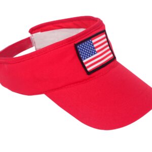 Bulk 24 Pack of Patriotic American Flag Sun Visor Hats