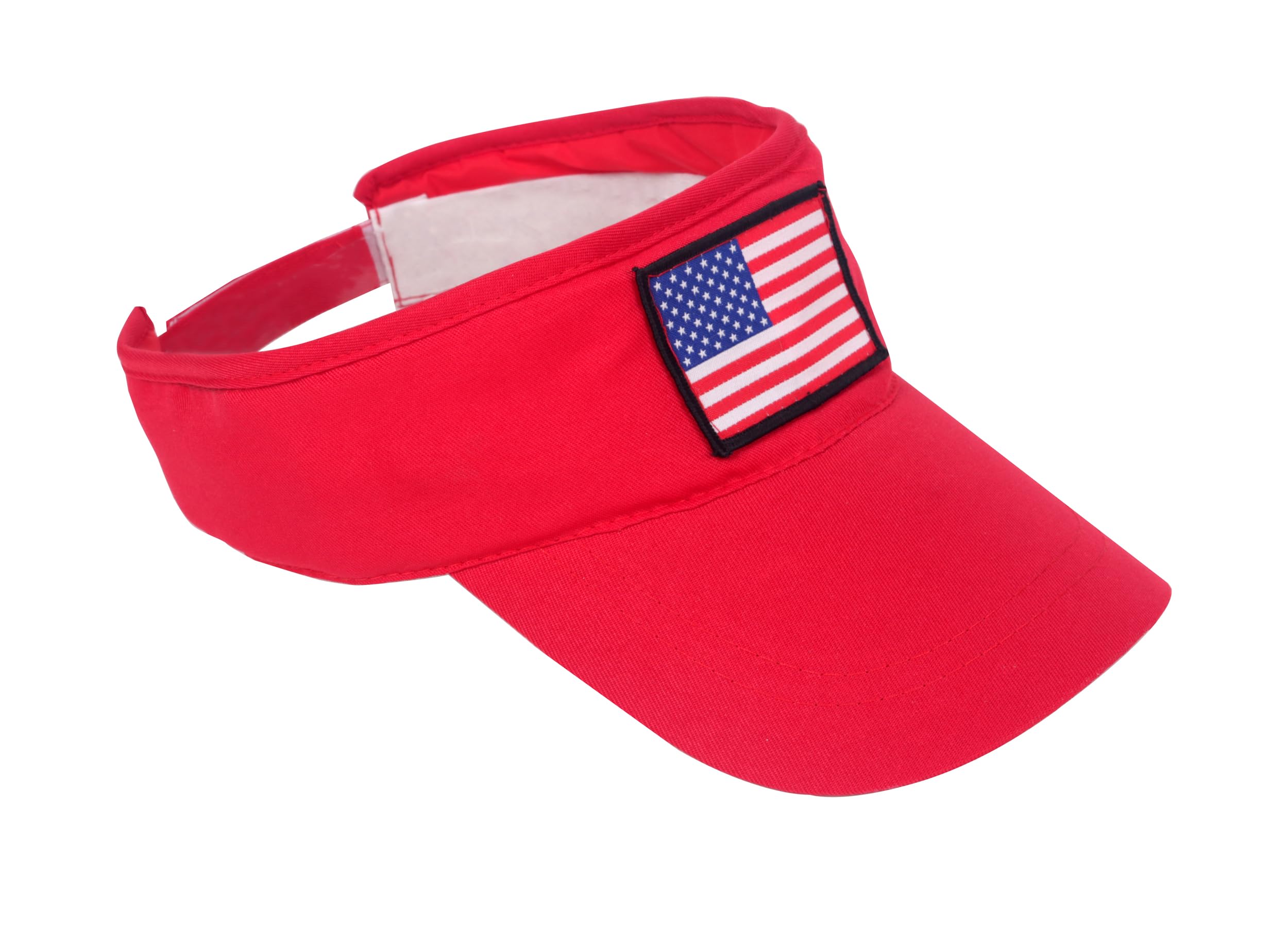 Bulk 24 Pack of Patriotic American Flag Sun Visor Hats