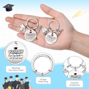 Batiyeer 12 Sets Graduation Gifts for Women Men Class of 2024 Keychain Gift Card Mesh Bag for Students(Round)