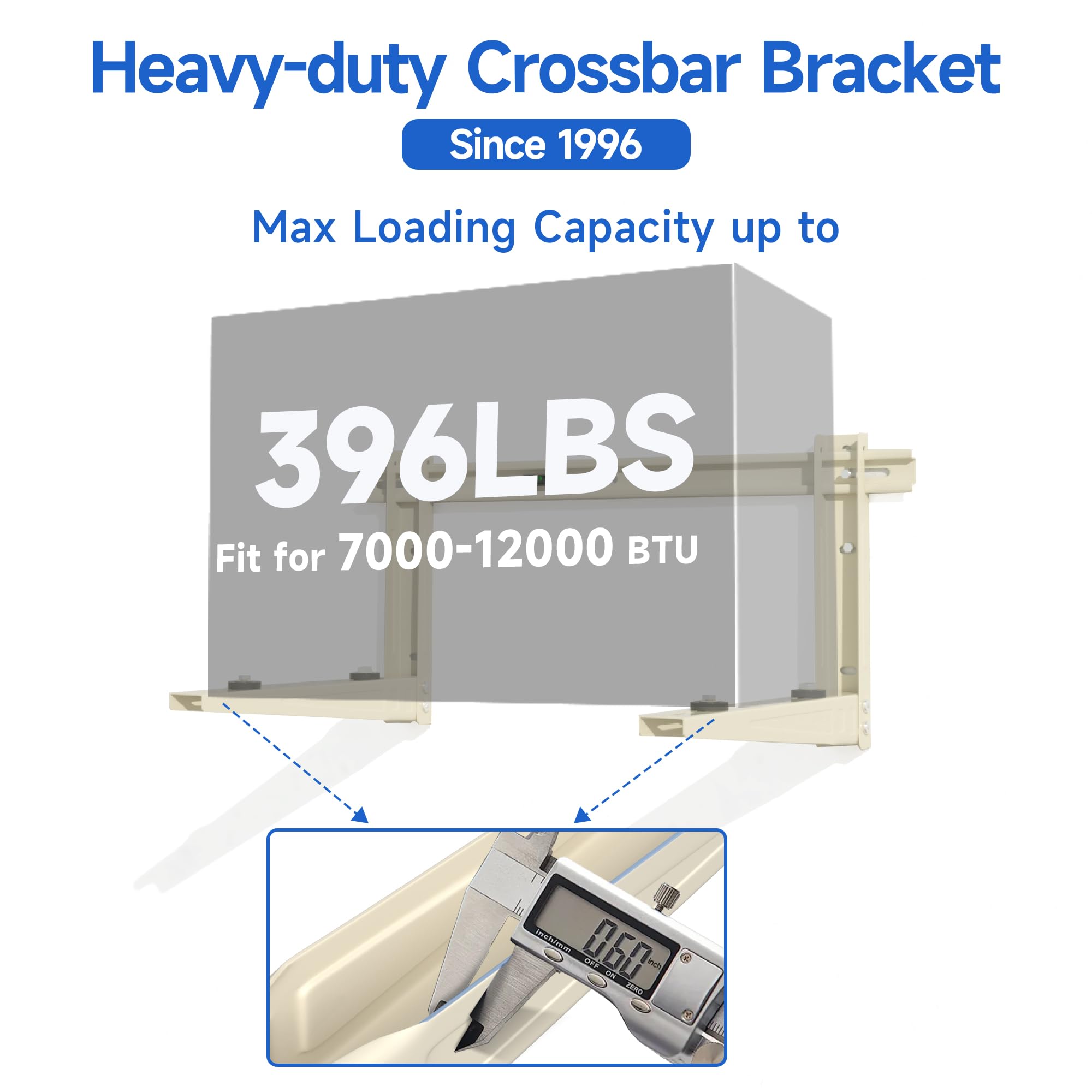 Cestluck Mini Split Mounting Brackets, Mini Split Bracket with Crossbar for Mini-Split AC 7000 BTU to 12000 BTU