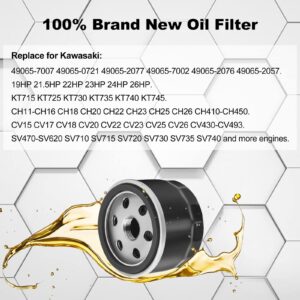 Aouton 12-050-01-S Oil Filter 12 050 01-S1 49065-0721 49065-7007 for CH18 - CH25 CV18 - CV25 CV17-CV26 CH17-CH26 XT1 Kawasaki FR541V FR730V FR651V FR691V Lawn Mower Engine Oil Filter