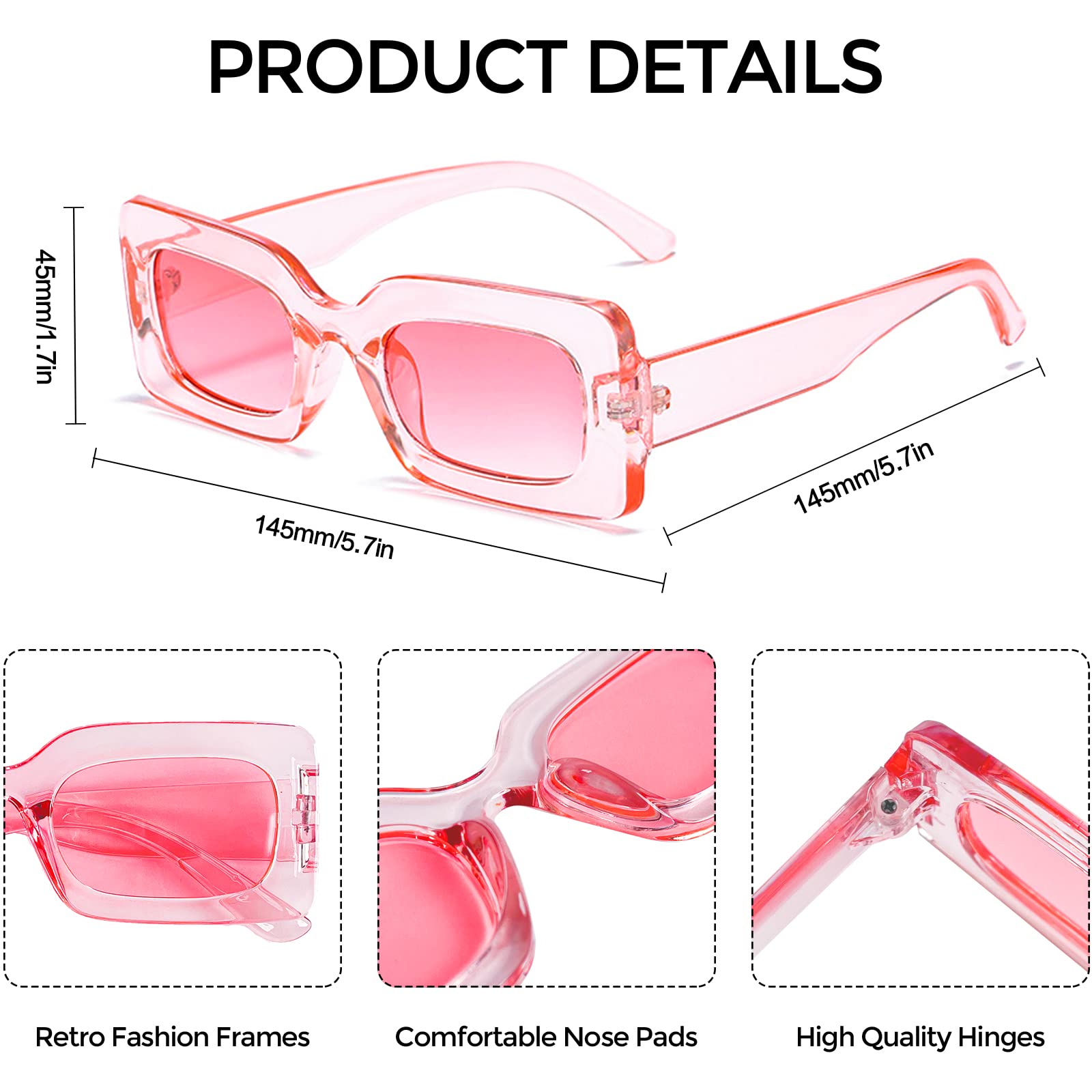 SUNOVELTIES 12 Mixed Clear Pink Style Sunglasses Retro Party Favors Bulk Classic Eyewear Costume Glasses for Women