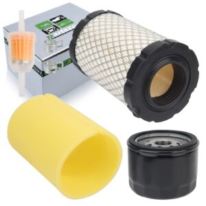 partszen Z335E Air Fuel Oil Filter Fit for John Deer z355r Z225 Z235 Z255 L110 LA125 LA115 LA105 L110 E100 E120 E140 for Husqvarna YTH22V46 YTA22V46 YTA24V48 331707 331777 331807 31A607