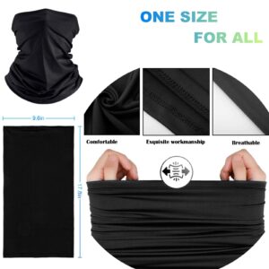 6 Pack Neck Gaiter Balaclava Bandana Gator Face Mask Scart Cover Breathable Sun Protection Headwear for Men Women (6 Pack Mix Color)