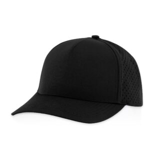 billest gilbert snapback hat | 5 panel blank cap for men & women | breathable & lightweight | outdoor | curved bill (black)