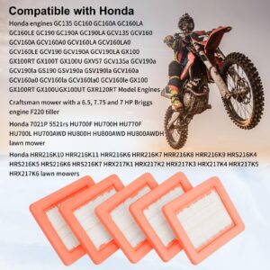 LCGLY 2 PCS 17211-Z8B-901 Air Filter Compatible with Honda HRX217 HRR216 HRC216 HRT216 HU800AWD HRB216 HRB217 HRS216 HRZ216 GCV160LAO GCV190LA GC190LA GCV200LA HRN216 series lawn mower EB2800I EG2800I