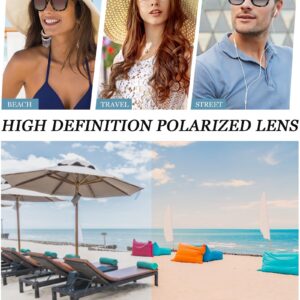 Xuhal 4 Pairs Polarized Sunglasses for Women Men Classic Square Trendy Sunglasses for Women Boys Girls UV Protection Lens Sunnies Vintage Eyewear Retro Trendy Shades Sun Glasses, 4 Styles