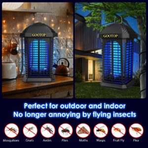 GOOTOP Bug Zapper Outdoor, Electric Mosquito Zapper, Fly Traps, Fly Zapper, Mosquito Killer Indoor 3 Prong Plug, 90-130V, ABS Plastic Outer