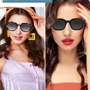 Xuhal 4 Pairs Polarized Sunglasses for Women Men Classic Square Trendy Sunglasses for Women Boys Girls UV Protection Lens Sunnies Vintage Eyewear Retro Trendy Shades Sun Glasses, 4 Styles