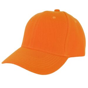 Gelante Plain Blank Baseball Caps Adjustable Back Strap Wholesale LOT 12 Pack-001-NeonOrange